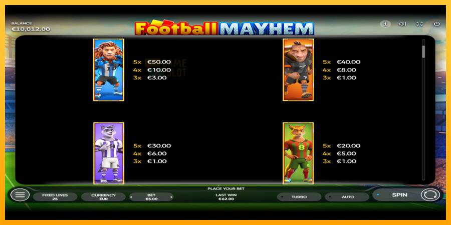 Football Mayhem automat për para të vërteta, foto 5