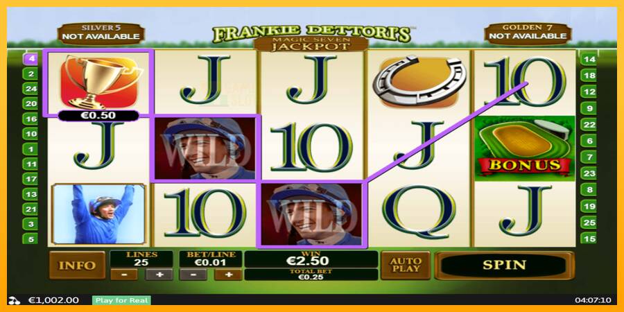 Frankie Dettori Magic Seven Jackpot automat për para të vërteta, foto 2