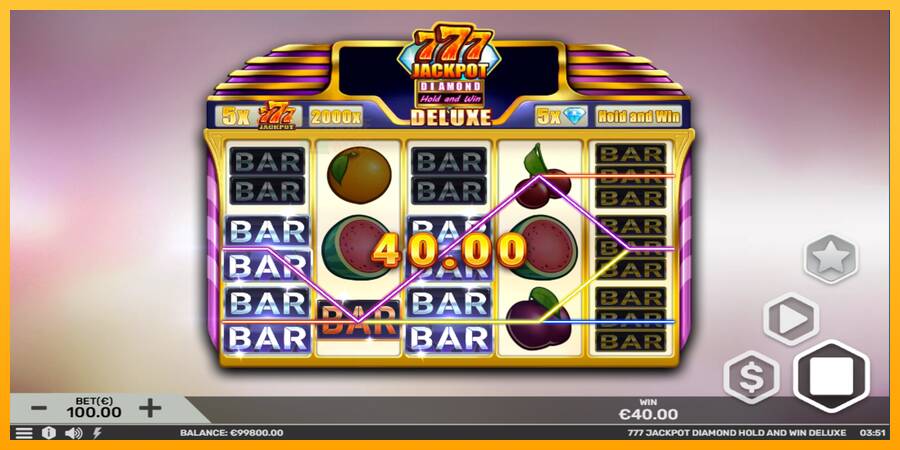 777 Jackpot Diamond Hold and Win Deluxe automat për para të vërteta, foto 3