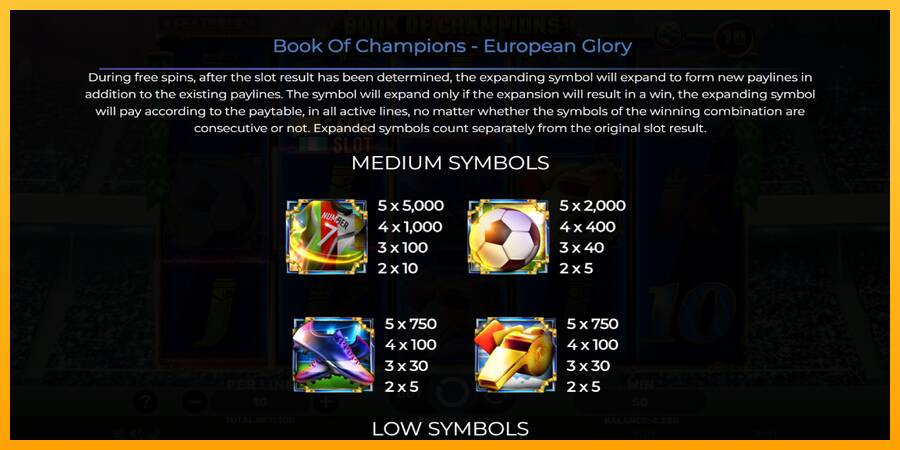 Book of Champions - European Glory automat për para të vërteta, foto 5