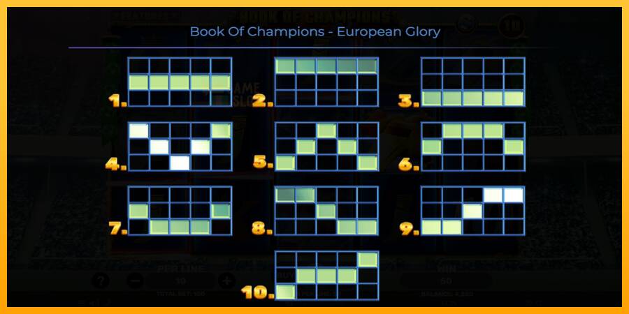 Book of Champions - European Glory automat për para të vërteta, foto 7