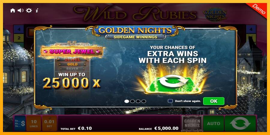 Wild Rubies Golden Nights automat për para të vërteta, foto 1