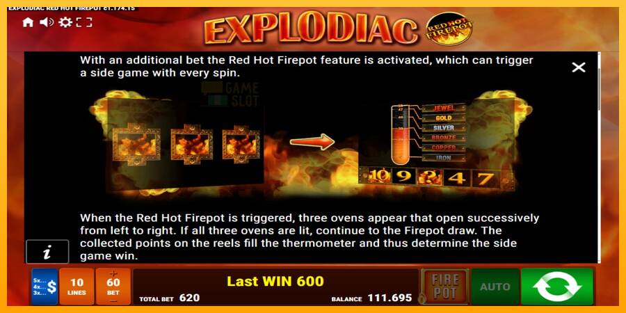 Explodiac Red Hot Firepot automat për para të vërteta, foto 7