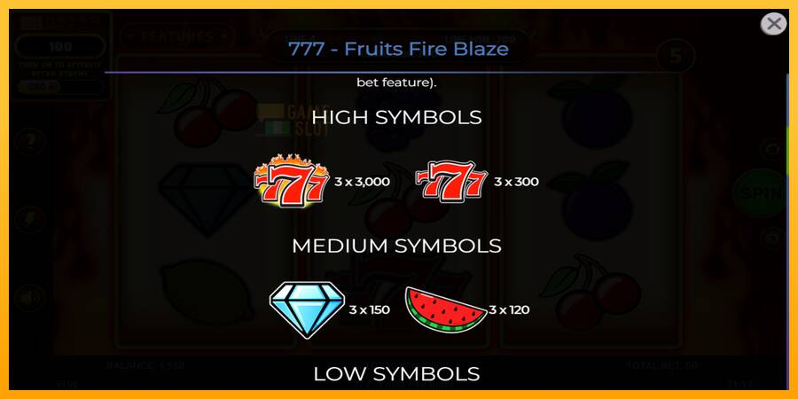 777 - Fruits Fire Blaze automat për para të vërteta, foto 6