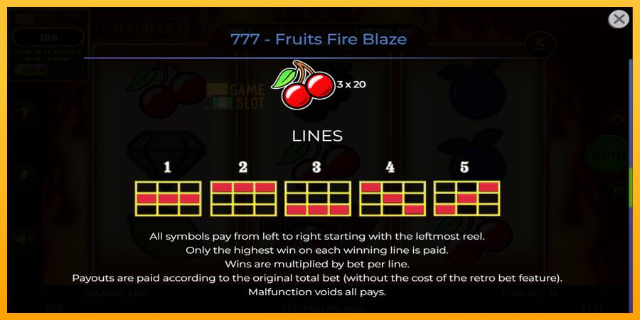 777 - Fruits Fire Blaze automat për para të vërteta, foto 7