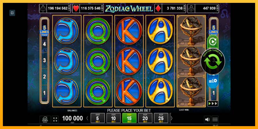 Zodiac Wheel automat për para të vërteta, foto 1