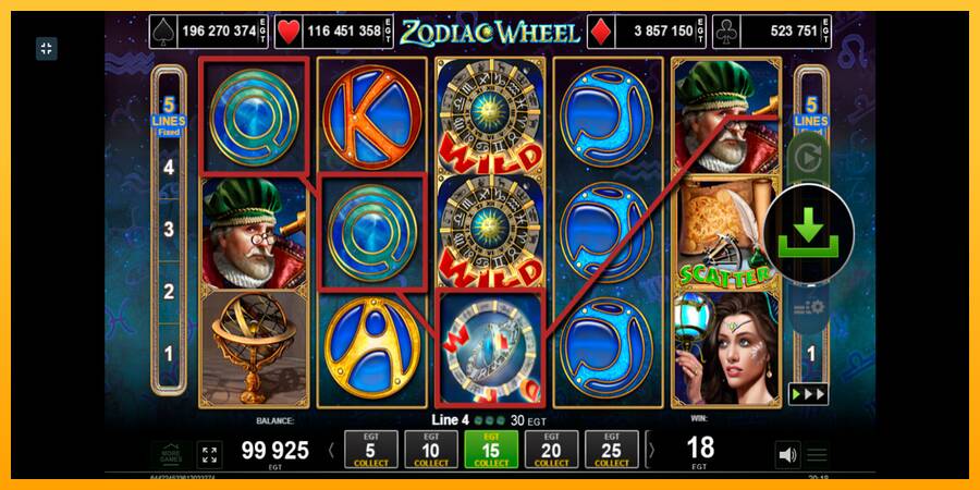 Zodiac Wheel automat për para të vërteta, foto 2