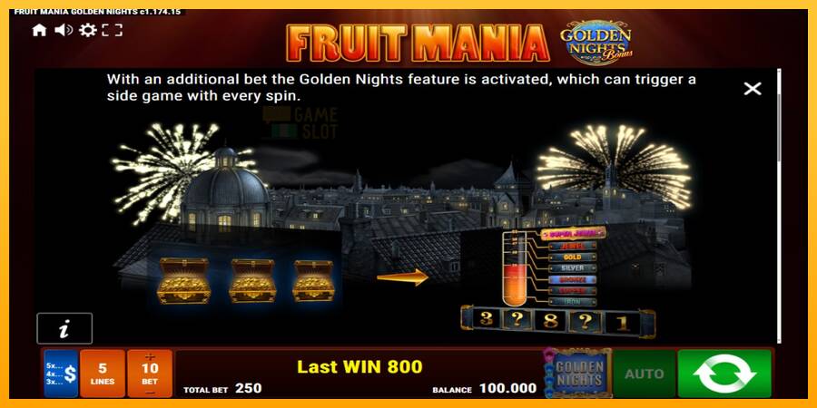 Fruit Mania Golden Nights automat për para të vërteta, foto 5