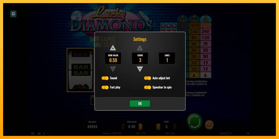 Lucky Diamonds automat për para të vërteta, foto 4