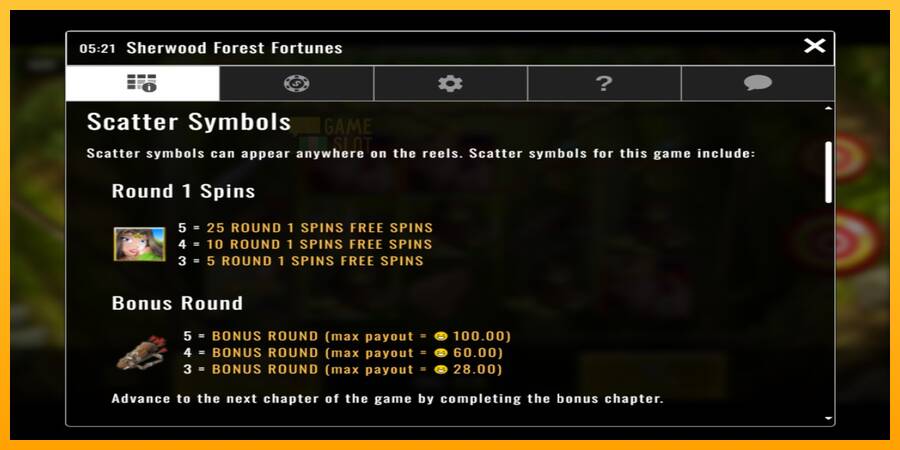 Sherwood Forest Fortunes automat për para të vërteta, foto 3