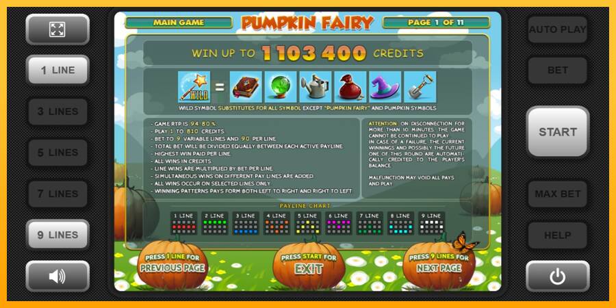 Pumpkin Fairy automat për para të vërteta, foto 4