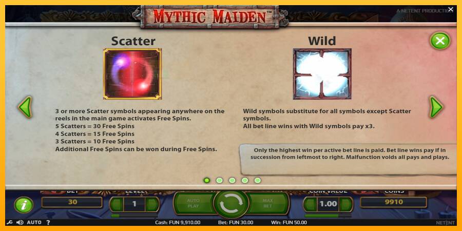 Mythic Maiden automat për para të vërteta, foto 5