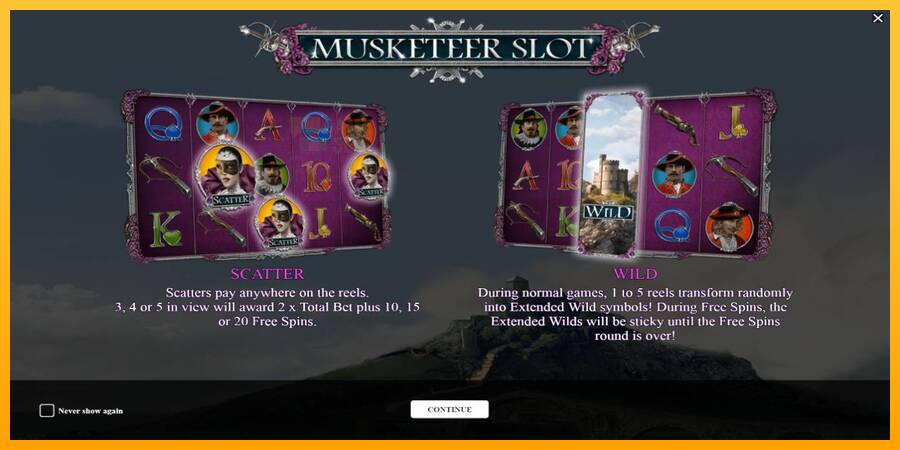 Musketeer Slot automat për para të vërteta, foto 1