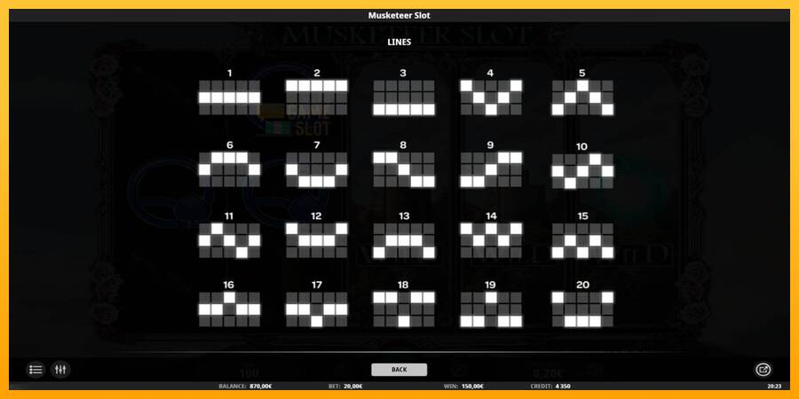 Musketeer Slot automat për para të vërteta, foto 7