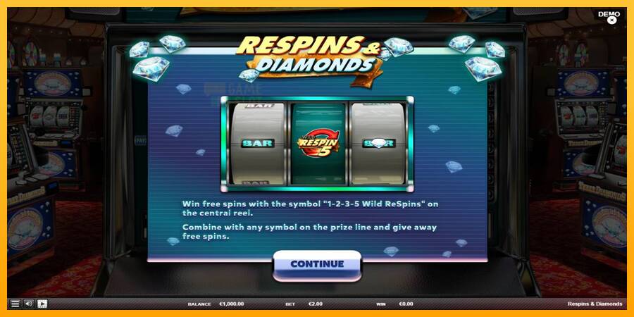 Respins Diamonds automat për para të vërteta, foto 1