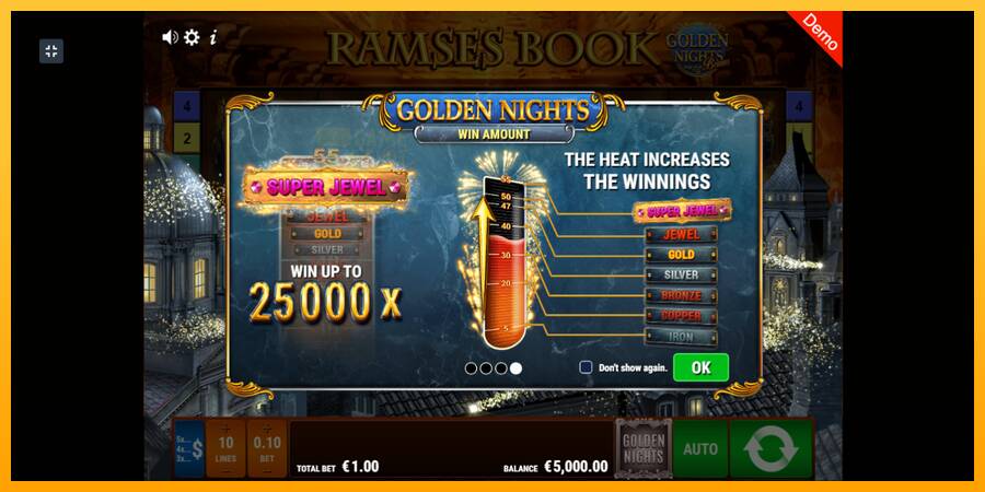 Ramses Book Golden Nights automat për para të vërteta, foto 1