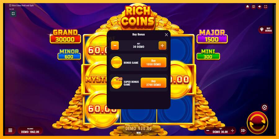 Rich Coins Hold and Spin automat për para të vërteta, foto 7