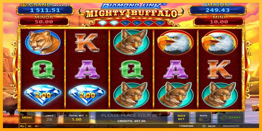 Diamond Link Mighty Buffalo automat për para të vërteta, foto 1