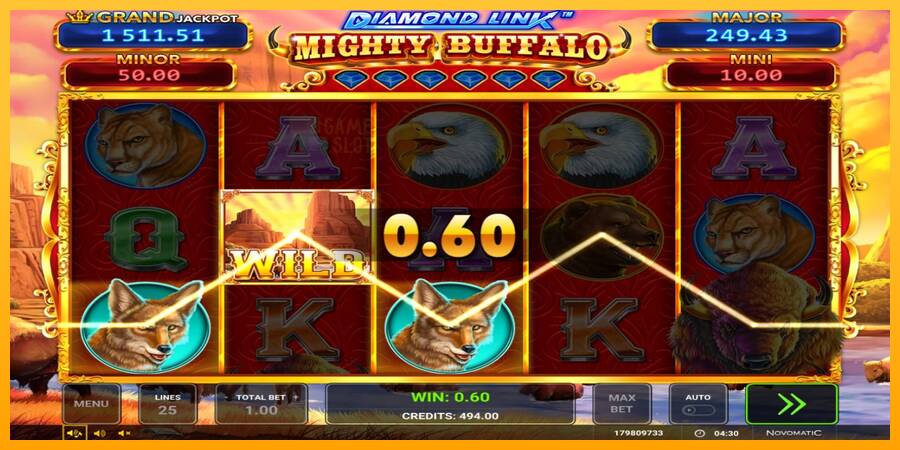 Diamond Link Mighty Buffalo automat për para të vërteta, foto 2