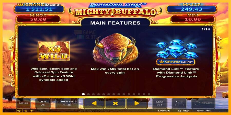 Diamond Link Mighty Buffalo automat për para të vërteta, foto 3