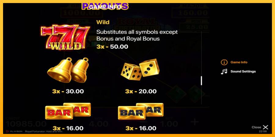 Royal Fortunator: Hold and Win automat për para të vërteta, foto 5