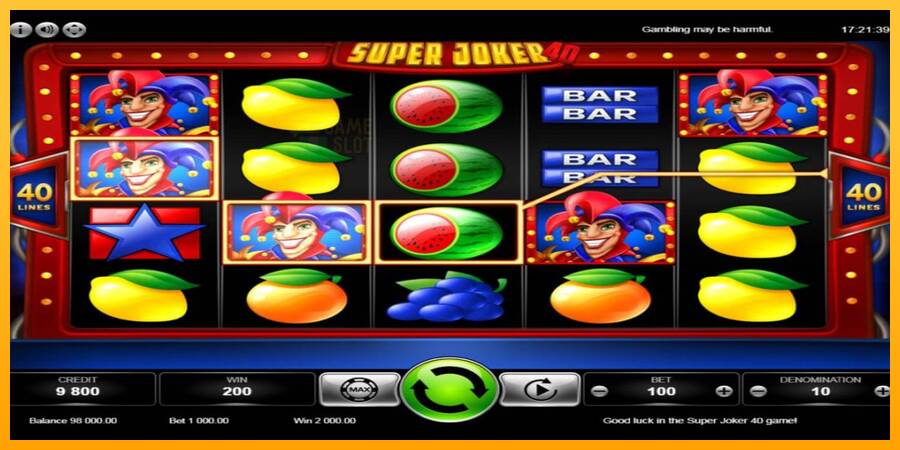 Super Joker 40 automat për para të vërteta, foto 2