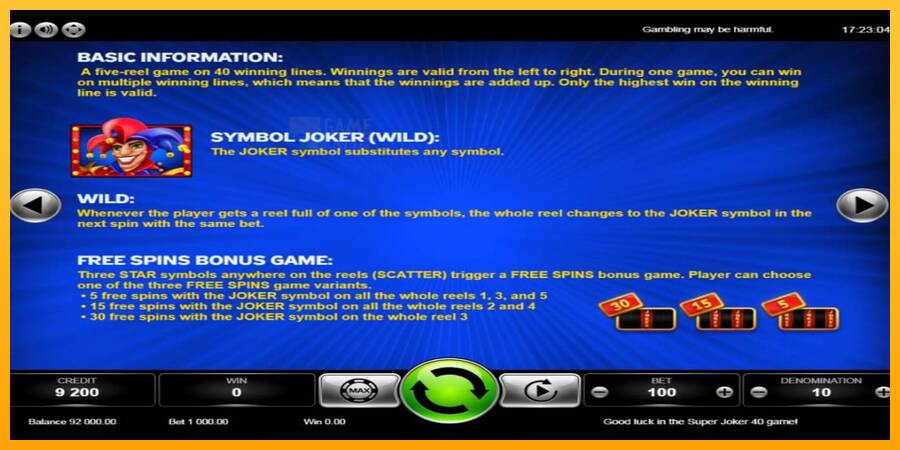 Super Joker 40 automat për para të vërteta, foto 5