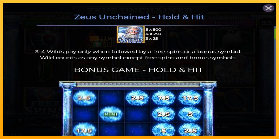 Zeus Unchained - Hold & Hit automat për para të vërteta, foto 4