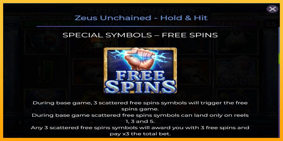 Zeus Unchained - Hold & Hit automat për para të vërteta, foto 5