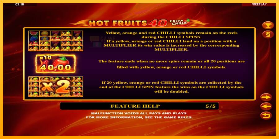 Hot Fruits 40 Extra Chillis automat për para të vërteta, foto 6