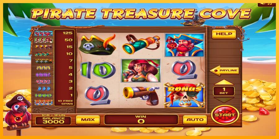 Pirate Treasure Cove 3x3 automat për para të vërteta, foto 1