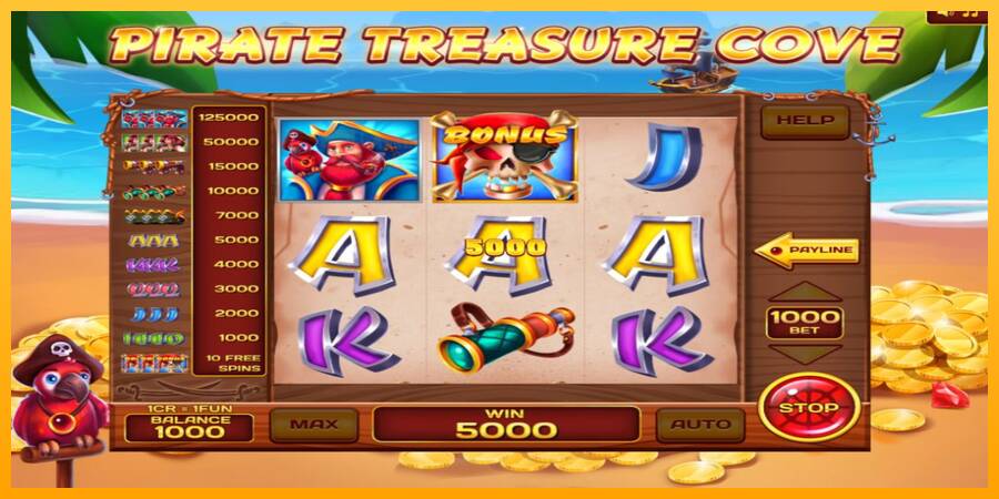 Pirate Treasure Cove 3x3 automat për para të vërteta, foto 2