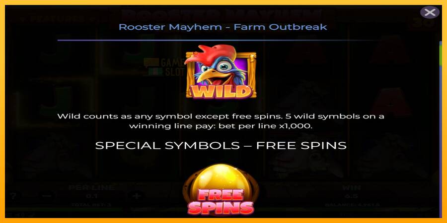 Rooster Mayhem Farm Outbreak automat për para të vërteta, foto 4