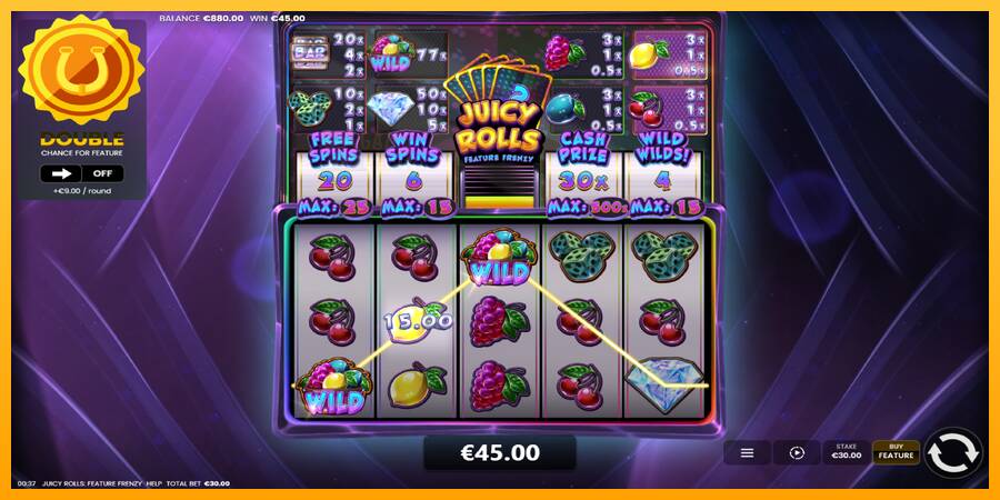 Juicy Rolls: Feature Frenzy automat për para të vërteta, foto 4