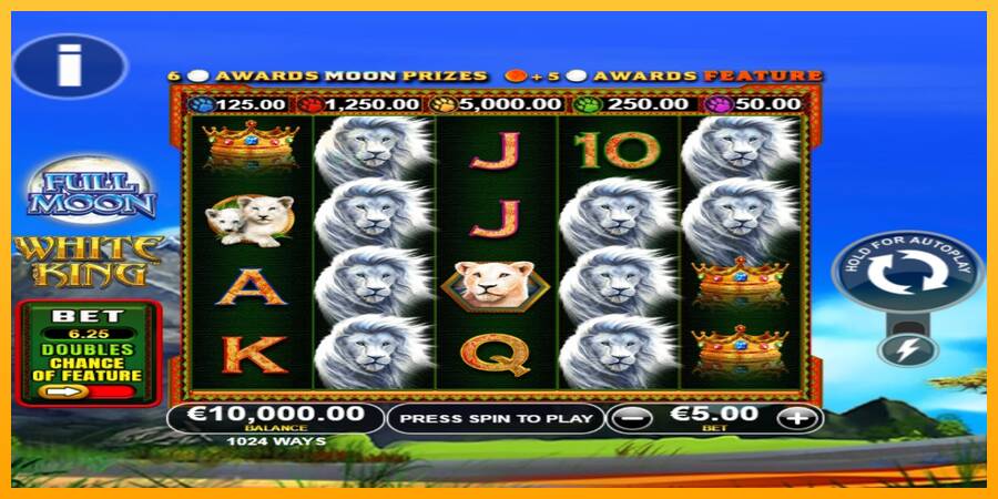 Full Moon: White King PowerPlay Jackpot automat për para të vërteta, foto 1