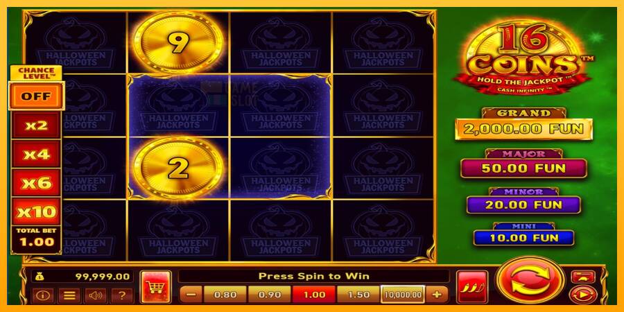 16 Coins Grand Gold Edition Halloween Jackpots automat për para të vërteta, foto 2