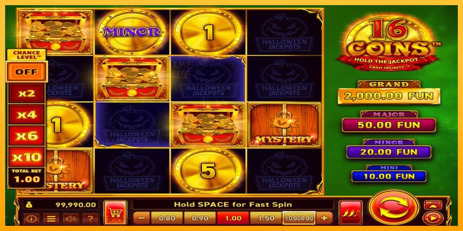 16 Coins Grand Gold Edition Halloween Jackpots automat për para të vërteta, foto 3