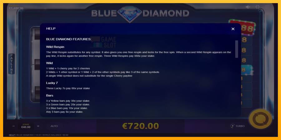 Blue Diamond automat për para të vërteta, foto 5