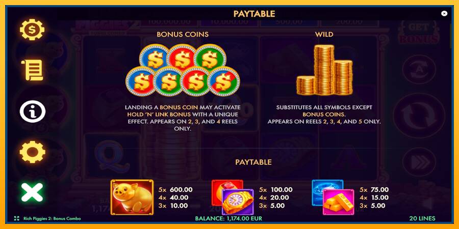 Rich Piggies 2: Bonus Combo automat për para të vërteta, foto 5