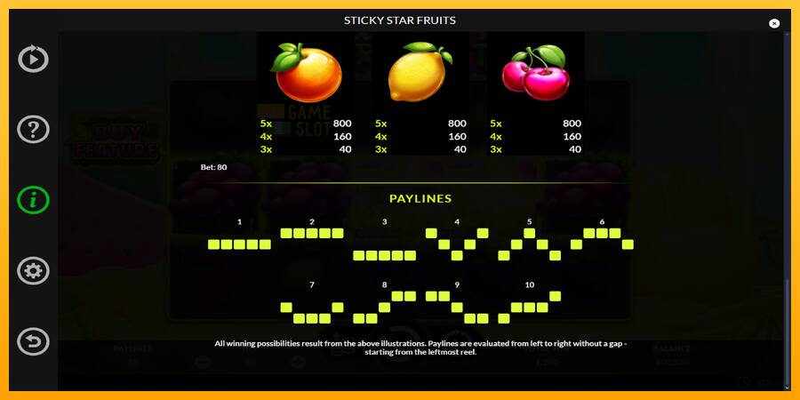 Sticky Star Fruits automat për para të vërteta, foto 7