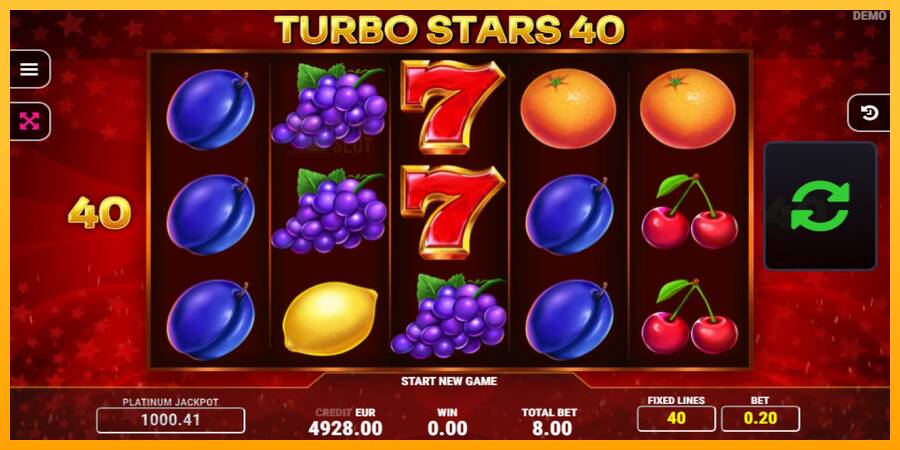 Turbo Stars 40 automat për para të vërteta, foto 2