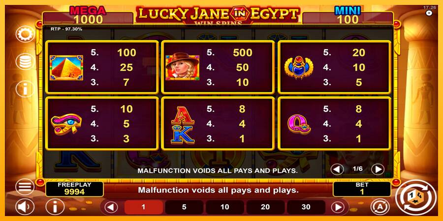 Lucky Jane in Egypt Win Spins automat për para të vërteta, foto 6