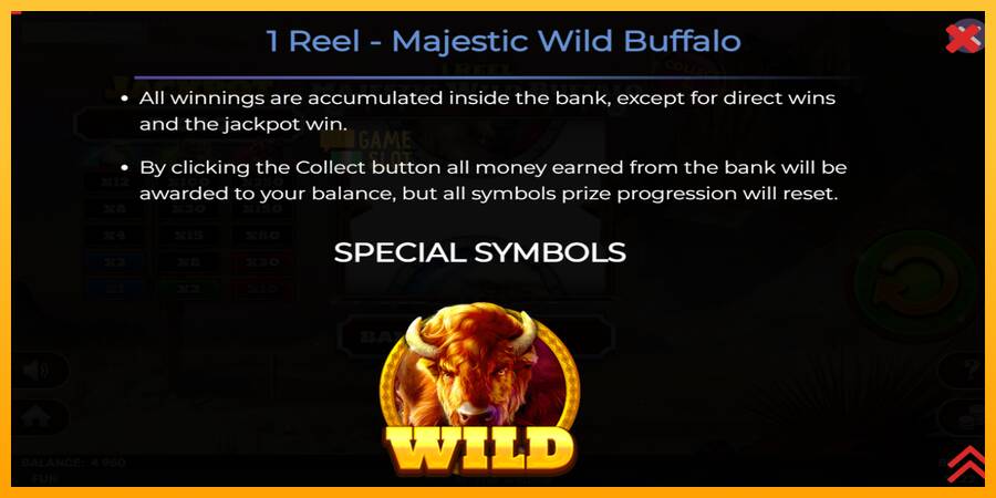 1 Reel Majestic Wild Buffalo automat për para të vërteta, foto 6