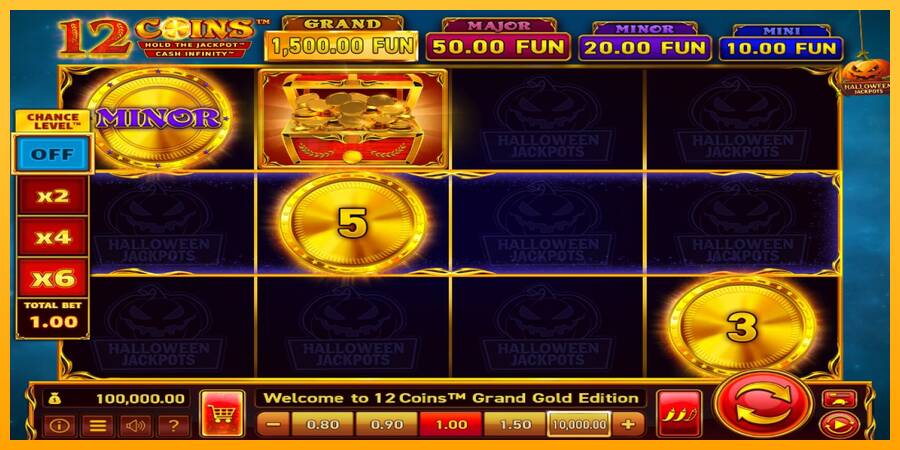 12 Coins Grand Gold Edition Halloween Jackpots automat për para të vërteta, foto 1