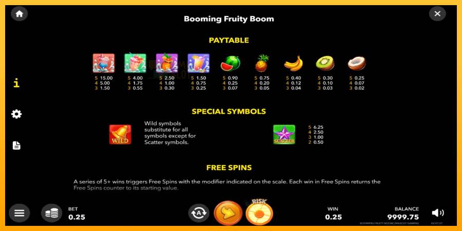 Booming Fruity Boom automat për para të vërteta, foto 5