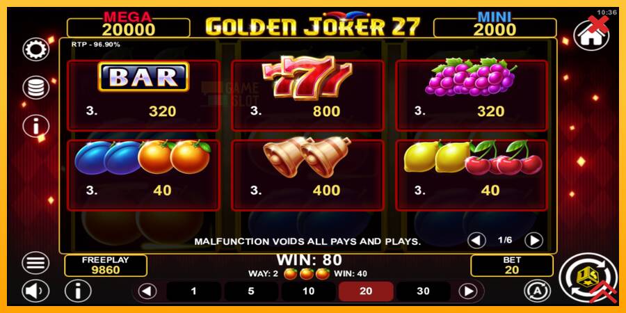 Golden Joker 27 Hold & Win automat për para të vërteta, foto 5