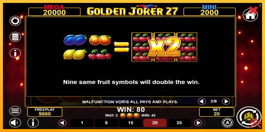 Golden Joker 27 Hold & Win automat për para të vërteta, foto 6