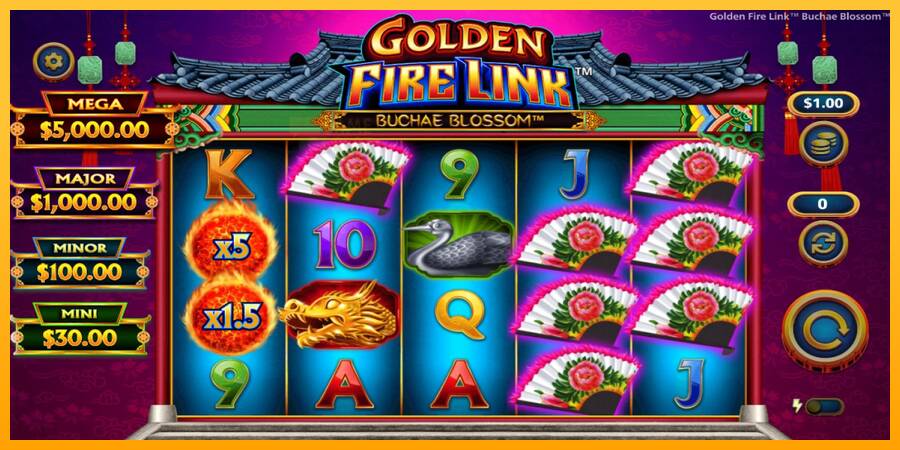 Golden Fire Link Buchae Blossom automat për para të vërteta, foto 2