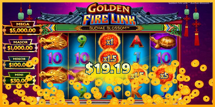 Golden Fire Link Buchae Blossom automat për para të vërteta, foto 4