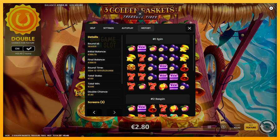 3 Golden Baskets: Treasure Tides automat për para të vërteta, foto 5